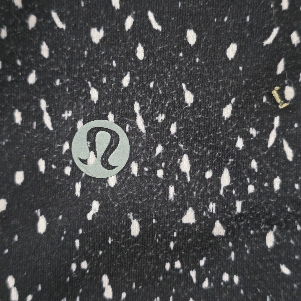 Lululemon Lightweight Black and White Speckled 1/4 Zip Long Sleeve Top Size 8 - Picture 6 of 7